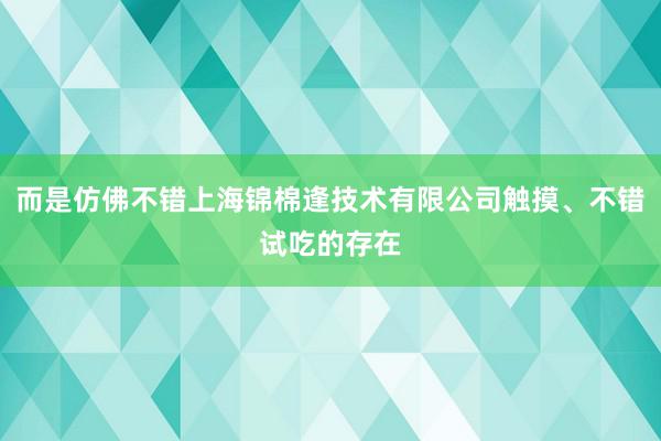 而是仿佛不错上海锦棉逢技术有限公司触摸、不错试吃的存在