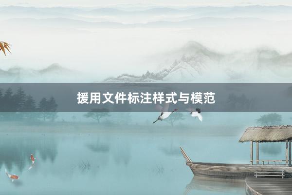 援用文件标注样式与模范